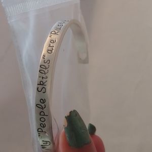 My "People Skills" are "Rusty" silver cuff bracelet